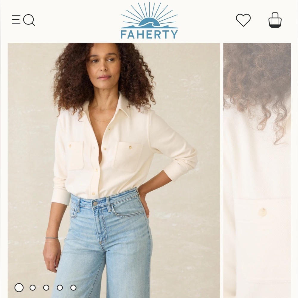 Faherty Women's denim legend knit shirt Jacket